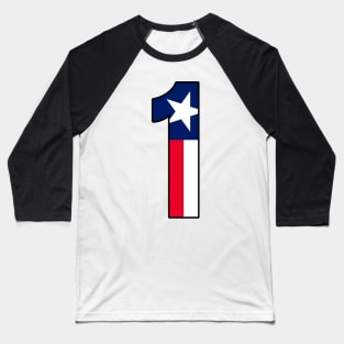 Number 1Texas Flag Baseball T-Shirt